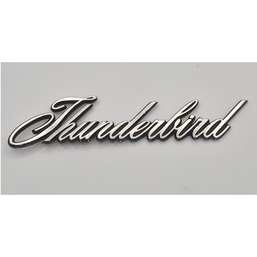 Vintage Ford Thunderbird Emblem Script Badge Chrome D0SB-6525632-A Metal Trim